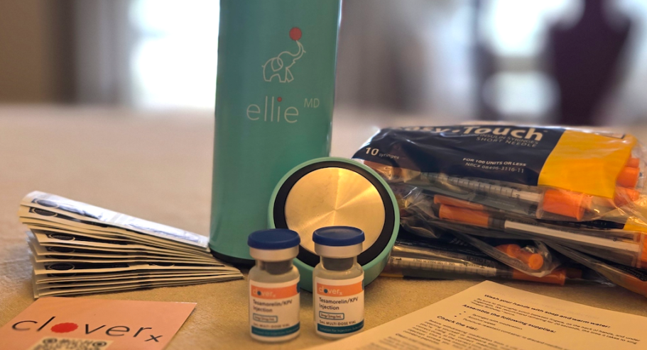 Physician-prescribed EllieMD peptide kit — U.S. compounded vials, syringes, and supplies